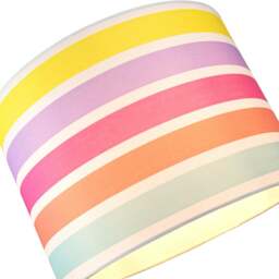"Rackhams Modern and Cute Multi Coloured Rainbow Stripe Cotton Fabric Lamp Shade - 10""" - thumbnail 3