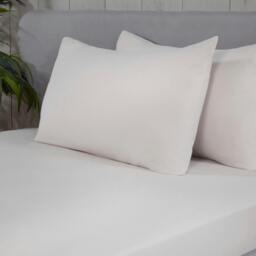 Rackhams 100% Brushed Cotton Flannelette Fitted Sheet or Pillowcase Pair - White - King (150cm x 200cm) + 25cm Deep