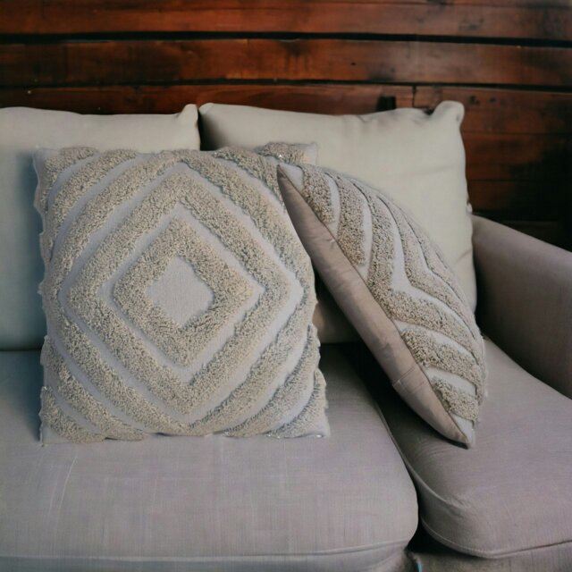 Rackhams Grey Diamond Cushion Set of 2 - image 1