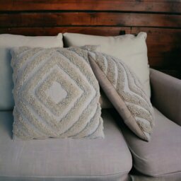 Rackhams Grey Diamond Cushion Set of 2 - thumbnail 1