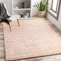 Rackhams Aliyah Shag-Global Pink Ivory Plush Soft Pile Rug - 80 x 220 cm - thumbnail 2