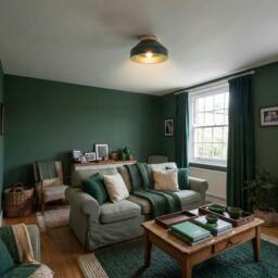 Rackhams Chic Scandinavian Designed Semi Flush Ceiling Light in Forest Green - thumbnail 6