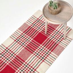 Rackhams Walker Red Tartan Check Non-Slip 100% Wool Rug - 150 x 240 cm - thumbnail 6