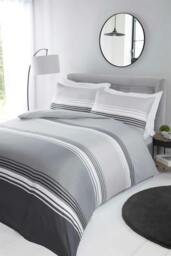 Rackhams Chicago Duvet Cover Set - Grey - King