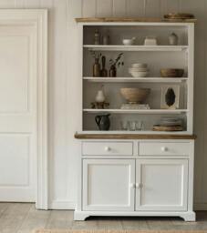 Rackhams Florence Display Cabinet with Height Adjustable Shelves and Cupboard - Navy Blue - thumbnail 3