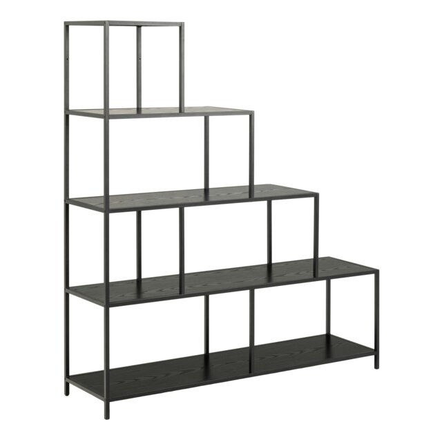 Rackhams Seaford Bookcase with 4 Shelves in Black - 1 - Black - Wood - image 1