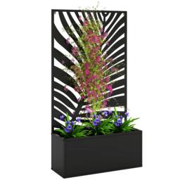 Rackhams Metal Raised Garden Bed with Trellis, Outdoor Elevated Planter Box - thumbnail 2