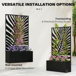 Rackhams Metal Raised Garden Bed with Trellis, Outdoor Elevated Planter Box - thumbnail 5
