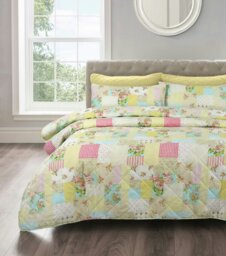 Rackhams Candice Patchwork Cotton Blend Quilted Bedspread Set - Multi - Double