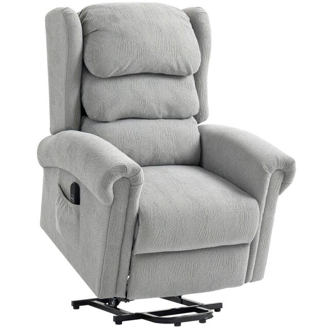 Rackhams Velvet-Feel Electric Riser Recliner Chair - Grey