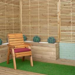 Rackhams 52 x 41cm Cushion Base for Single Wooden Garden Chair in Burgundy - thumbnail 2