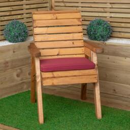 Rackhams 52 x 41cm Cushion Base for Single Wooden Garden Chair in Burgundy - thumbnail 5