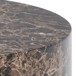 Rackhams Dice Round Coffee Table Set of 2 in Brown Marble and Delhi Rough Paper - brown - Brown - 58 - thumbnail 5