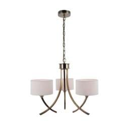 Rackhams Justina 3 Light  Antique Brass Pendant Chandelier Ceiling Light - thumbnail 2