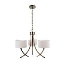 Rackhams Justina 3 Light  Antique Brass Pendant Chandelier Ceiling Light - thumbnail 3
