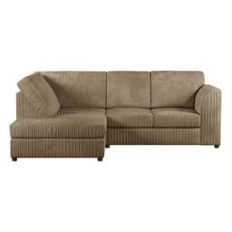Rackhams Luxor Cord Fabric 4 Seater Corner Sofa Full Back - Coffee - Left Hand Facing
