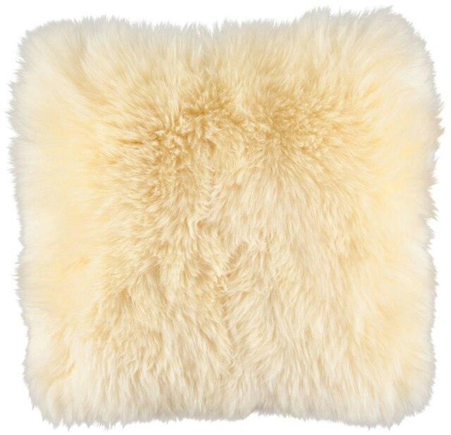 Rackhams Long-Wool Sheepskin Cushion - 35x35 cm - Light Honey - image 1