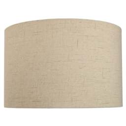 "Rackhams Contemporary and Sleek Taupe Textured 14"" Linen Fabric Drum Lamp Shade 60w Max"