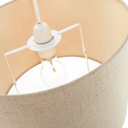 "Rackhams Contemporary and Sleek Taupe Textured 14"" Linen Fabric Drum Lamp Shade 60w Max" - thumbnail 2