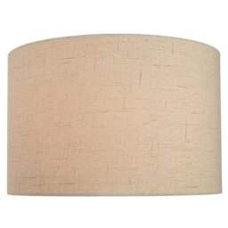 "Rackhams Contemporary and Sleek Taupe Textured 14"" Linen Fabric Drum Lamp Shade 60w Max" - thumbnail 5