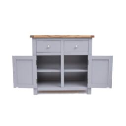 Rackhams Mirano Grey 2 Drawer 2 Door Sideboard Brass Knob - Grey - thumbnail 6