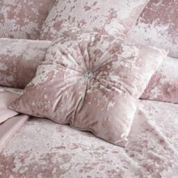 Rackhams Crushed Velvet Filled Cushion - Pink - thumbnail 2