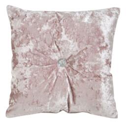 Rackhams Crushed Velvet Filled Cushion - Pink - thumbnail 3