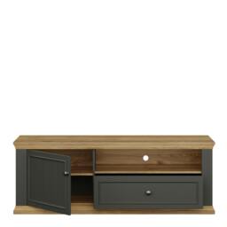 Rackhams Pontypool TV Unit with Drawer & Open Shelf in Grey and Mauvella Oak - W 149.5 X  H 53.8 X  D 43.5cm - 1 - Manufactured Wood - thumbnail 6
