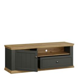 Rackhams Pontypool TV Unit with Drawer & Open Shelf in Grey and Mauvella Oak - W 149.5 X  H 53.8 X  D 43.5cm - 1 - Manufactured Wood - thumbnail 5
