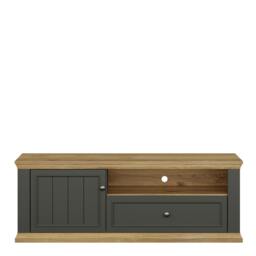 Rackhams Pontypool TV Unit with Drawer & Open Shelf in Grey and Mauvella Oak - W 149.5 X  H 53.8 X  D 43.5cm - 1 - Manufactured Wood - thumbnail 3