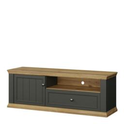 Rackhams Pontypool TV Unit with Drawer & Open Shelf in Grey and Mauvella Oak - W 149.5 X  H 53.8 X  D 43.5cm - 1 - Manufactured Wood - thumbnail 4