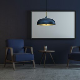 Rackhams Pendant Lamp Lincoln Blue/Gold 1XE27 35cm