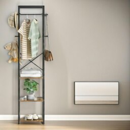 Rackhams Industrial Coat Stand With 3 Shelves And 8 Hooks Brown - thumbnail 3