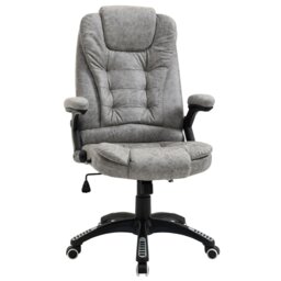 Rackhams High Back Home Office Chair Swivel Microfibre Fabric Desk Chair, Grey - Dark Grey - thumbnail 3