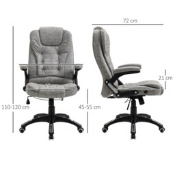 Rackhams High Back Home Office Chair Swivel Microfibre Fabric Desk Chair, Grey - Dark Grey - thumbnail 6