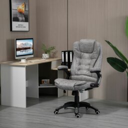 Rackhams High Back Home Office Chair Swivel Microfibre Fabric Desk Chair, Grey - Dark Grey - thumbnail 2
