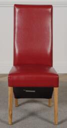Rackhams Kuba Large Oak Dining Table with 8 Lola Burgundy Leather Chairs - 1 - Burgundy - 8 chairs - thumbnail 6