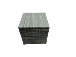 Rackhams Rattan Dining Table Sofa Set with 2 Side Tables 4 Stools Outdoor 13 Seat Garden Furniture Set Dark Grey Mixed - thumbnail 6