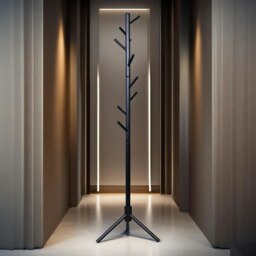 Rackhams Wooden Adjustable Coat Stand With 8 Hooks Black - thumbnail 5