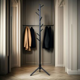Rackhams Wooden Adjustable Coat Stand With 8 Hooks Black - thumbnail 6