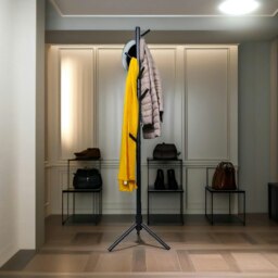 Rackhams Wooden Adjustable Coat Stand With 8 Hooks Black - thumbnail 2
