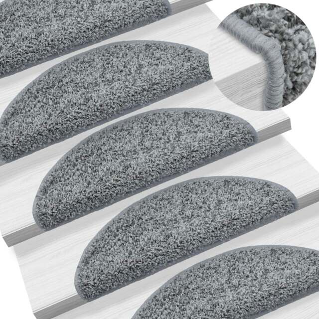 Rackhams Stair Mats 10 pcs 65x21x4 cm Grey