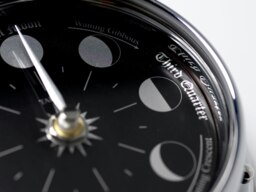 Rackhams Handmade Prestige Moon Phase Clock in Chrome with Jet Black Dial - thumbnail 3