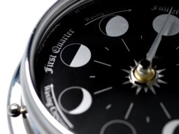 Rackhams Handmade Prestige Moon Phase Clock in Chrome with Jet Black Dial - thumbnail 6
