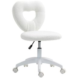 Rackhams Armless Heart Desk Chair, Makeup Vanity Chair for Home, Pink - Pink - thumbnail 6
