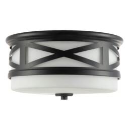 Rackhams Vintage Classic Bathroom Flush Ceiling Light Fitting in Matte Black - thumbnail 4