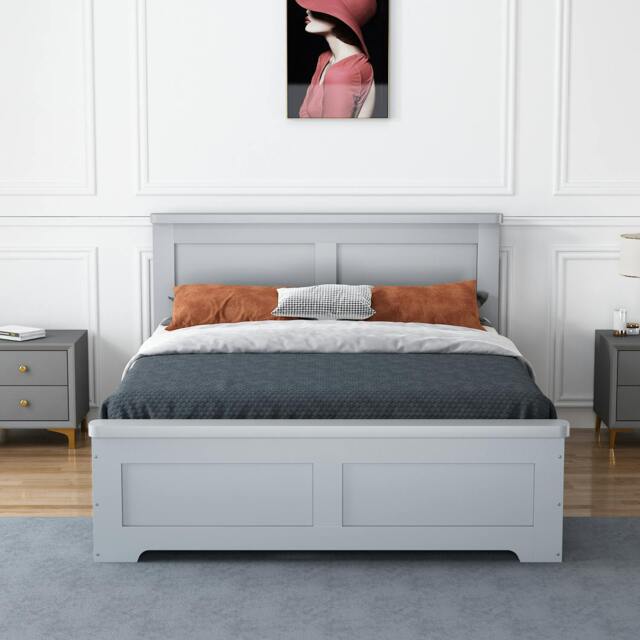Rackhams Conway Four Drawer 5ft King Size Grey Storage Bed Frame - 5ft - Pine/MDF - Grey - image 1