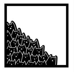 Rackhams Modern Metal Wall Art Meow Theme Home Ornament Decorative Minimalist Design Hanging Wall Sculpture, Black - Metal - Black