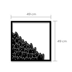 Rackhams Modern Metal Wall Art Meow Theme Home Ornament Decorative Minimalist Design Hanging Wall Sculpture, Black - Metal - Black - thumbnail 3
