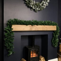 Rackhams Premier 270cm (9ft) x 25cm Plain Green Christmas Garland Decoration